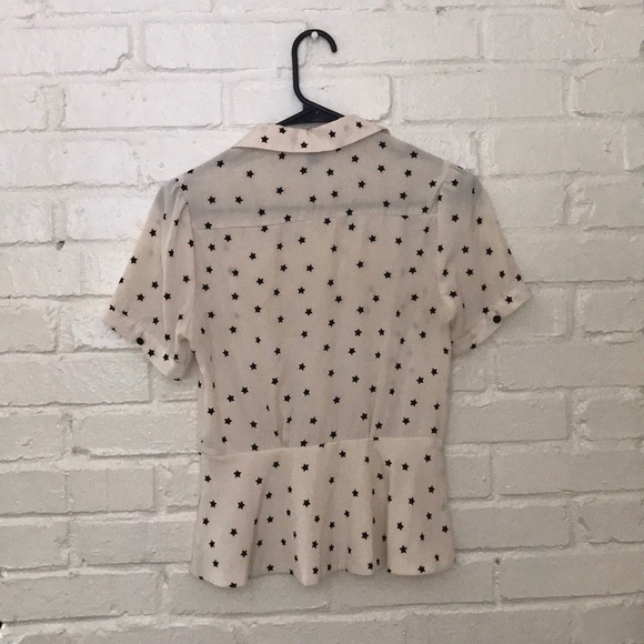 Retro Star print peplum top - Picture 2 of 3